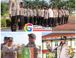 Apel Dan Penyerahan Bingkisan Lebaran, Wujud Kepedulian Polres Rokan Hulu