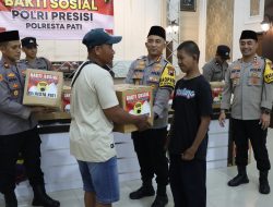 Polresta Pati Gelar Bakti Sosial Ramadhan, Bagikan 250 Paket Sembako untuk Kaum dhuafa