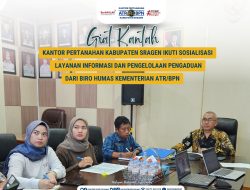 Kantor Pertanahan Kabupaten Sragen Ikuti Sosialisasi Layanan Informasi dan Pengelolaan Pengaduan dari Biro Humas Kementerian ATR/BPN