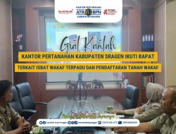 Kantor Pertanahan Sragen Ikuti Rapat Daring Terkait Isbat Wakaf Terpadu dan Pendaftaran Tanah Wakaf