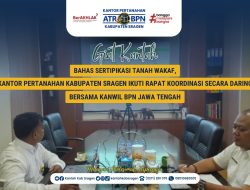 Bahas Sertipikasi Tanah Wakaf, Kantor Pertanahan Sragen Ikuti Rapat Daring Bersama Kanwil BPN Jateng