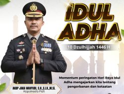 Kapolresta Pati Beserta Anggota Mengucapkan Selamat Memperingati Hari Raya Idul Adha 1446 H/2025
