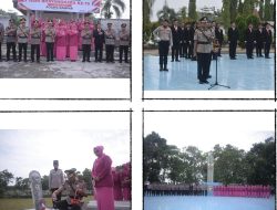 Polres Kampar Gelar Upacara Ziarah dan Tabur Bunga Dalam Rangka Hari Bhayangkara Ke-79