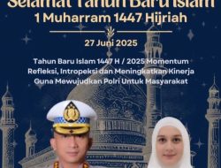 Direktur Lalu Lintas Polda Kepulaun Riau Kombes Pol Andhika Bayu Adhittama Besrta Staf Dan Bhayangkari Mengucapkan Memperingati Tahun Batu Hijriah 1 Muharram 1447 H