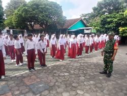 Koramil 11/Depok Latih Siswa SDN Nanggulan Sleman PBB dan Wawasan Kebangsaan