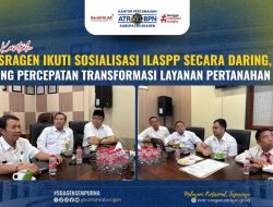 BPN Sragen Ikuti Sosialisasi ILASPP Secara Daring, Dukung Percepatan Transformasi Layanan Pertanahan