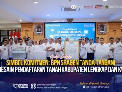 Simbol Komitmen: Sragen Tanda Tangani Grand Desain Pendaftaran Tanah di Kanwil BPN Jateng