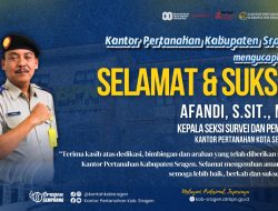 Selamat Sukses atas Dilantiknya Afandi, S.SiT., MPA. sebagai Kepala Seksi Survei & Pemetaan BPN Kota Semarang