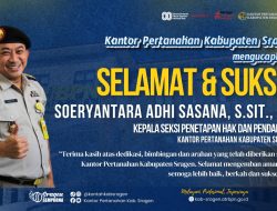Selamat Sukses atas Dilantiknya Soeryantara Adhi Sasana, S.SiT., M.H. sebagai Kepala Seksi Penetapan Hak dan Pendaftaran BPN Kabupaten Semarang