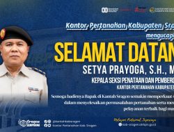 Selamat Sukses atas Dilantiknya Setya Prayoga, S.H., M.Si. sebagai Kepala Seksi Penataan dan Pemberdayaan BPN Kab. Sragen