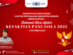 Kantor Pertanahan Kabupaten Sragen Mengucapkan Selamat Hari Kesaktian Pancasila 1 Oktober 2025