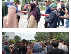 Ratusan Massa Tiga Desa Siak Hulu Unjuk Rasa Di PT. Agrinas Palma Nusantara