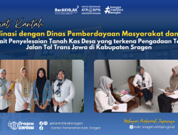 Koordinasi Kantor Pertanahan Sragen dan DPMD Bahas Penyelesaian Tanah Kas Desa Terdampak Tol Trans Jawa