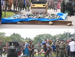 Pemusnahan Barang Bukti Hasil Penegakan Perda Tahun 2025 Dihadiri Kalapas Pasir Pengaraian