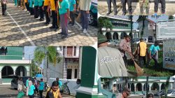 Menjalani Ramadan, Polisi dan Warga Kompak Bersihkan Masjid Lewat Gerakan Indonesia ASRI di Sukolilo