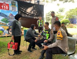 Pemeriksaan Kesehatan di Pos Pam JLS Tugu Bandeng, Polisi Pastikan Personel Ops Ketupat Candi Tetap Prima