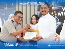 Kantor Pertanahan Kabupaten Sragen Raih Penghargaan Wilayah Tertib Administrasi Berintegritas (WTAB) dari Kementerian ATR/BPN