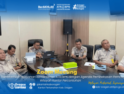 Transformasi Pelayanan Pertanahan, Kantor Pertanahan Kabupaten Sragen Ikuti Rapat Pembagian Wilayah Kantor Percontohan