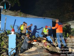 Sat Samapta Polresta Pati Sigap Evakuasi Pohon Tumbang, Akses Jalan Kolonel Sugiono Kembali Normal