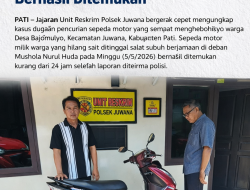 Gerak Cepat Polsek Juwana Ungkap Kasus Curanmor, Motor Hilang Saat Subuh Berhasil Ditemukan