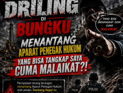 TERANG TERANGAN PEMAIN ILEGAL DRILING DI BUNGKU MENANTANG APARAT PENEGAK HUKUM YANG BISA TANGKAP SAYA CUMA MALAIKAT.?!