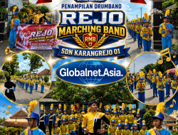Karnaval Sedekah Bumi Desa Karangrejo Di meriahkan Penampilan Drumband Rejo Marching Band SDN Karangrejo 01