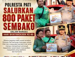Polresta Pati Salurkan 800 Paket Sembako dalam Rangka Hari Bhayangkara ke-80