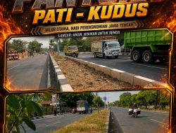 “Proyek Jalan Pantura Pati–Kudus Disorot, Warga Pertanyakan Kualitas Pengerjaan dan Pengawasan”.