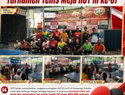 Dekatkan Polri dengan Warga, Kapolsek Sukolilo Gelar Turnamen Tenis Meja HUT RI ke-81