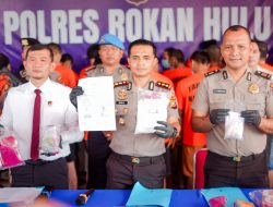 Polres Rohul Gelar Press Release, Bandar Narkotika di Rambah Ditangkap dengan Sabu 1,03 Kilogram dan 246 Butir Ekstasi