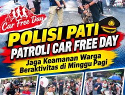 Polisi Pati Patroli Car Free Day, Jaga Keamanan Warga Beraktivitas di Minggu Pagi