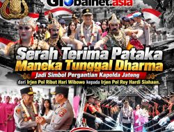 Serah Terima Pataka Maneka Tunggal Dharma Jadi Simbol Pergantian Kapolda Jateng dari Irjen Pol Ribut Hari Wibowo kepada Irjen Pol Roy Hardi Siahaan